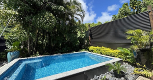 Private swimming pool at Hidden Palms Luxury Three Bedroom Villa in Rarotonga
