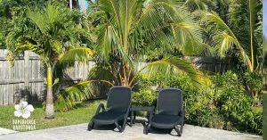 Palm Tree Villas Rarotonga tropical villa exterior with lush gardens