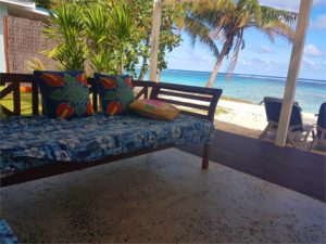 Patio Looking out on beach