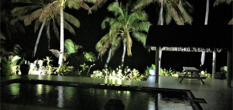 Nightime poolside