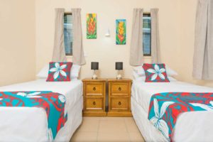 Cook Islands Holiday Villas Bedroom 2 King single beds