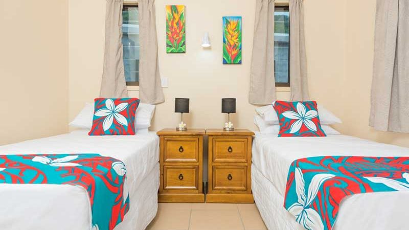 Cook Islands Holiday Villas Bedroom 2 King single beds