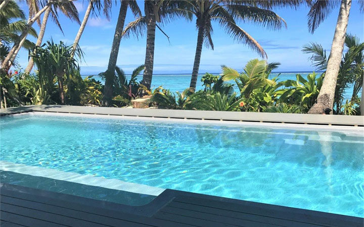 Pool by beach